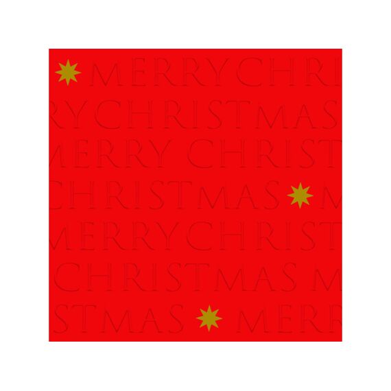 Ppd Christmas Letters Red Relief Servetten 33X33Cm - 20 Stuks