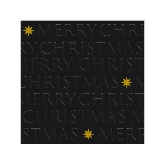 Ppd Christmas Letters Black Solid Servetten 33X33Cm - 20 Stuks