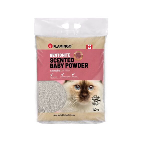 Flamingo Kattenbakvulling Bentoniet Can Babypoeder 12Kg