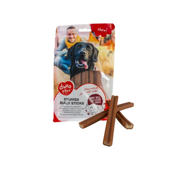 Duvo+ Chew! Gevulde Bully Sticks 15Cm - 10St -310G Bruin