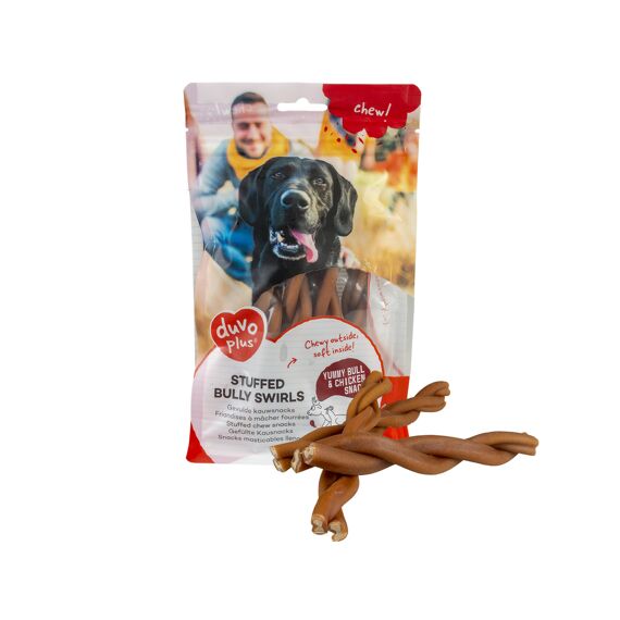 Duvo+ Chew! Gevulde Bully Swirls 15Cm - 7St - 231G Bruin