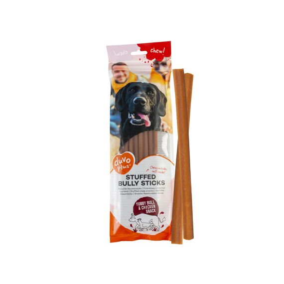 Duvo+ Chew! Gevulde Bully Sticks 25.4Cm - 4St - 208G Bruin