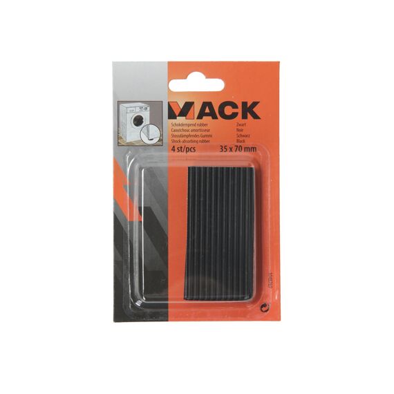 Mack Schokdempend Rubber Zwart  35 X 70 Mm 4 St/Pcs