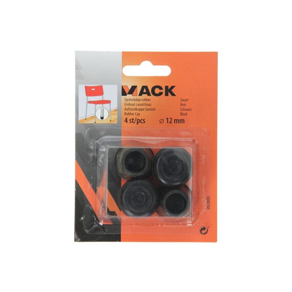 Mack Opsteekdop Rubber Zwart Ø 12 Mm 4 St/Pcs