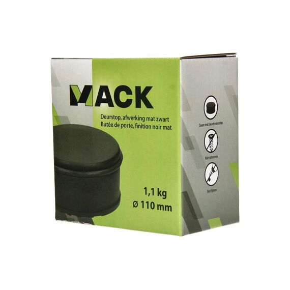 Mack Zware Deurstop Zwart  Hoog 1,1 Kg Ø110Mm 60Mm