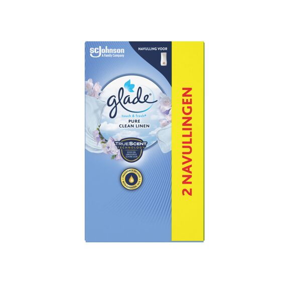 Glade Luchtverfrisser Touch & Fresh Navulling Duo Pure Clean Linnen 2X10Ml