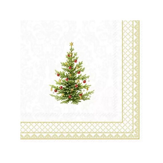 Ihr 10555 Classic Christmas Tree Lunchservet Gold