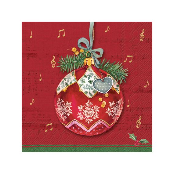 Ihr 10163 Christmas Bauble Lunchservet Red