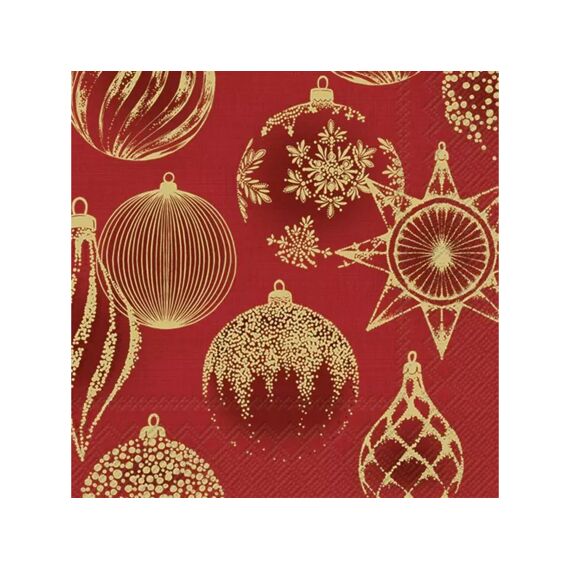 Ihr 10253 Shining Baubles Lunchservet Red Gold