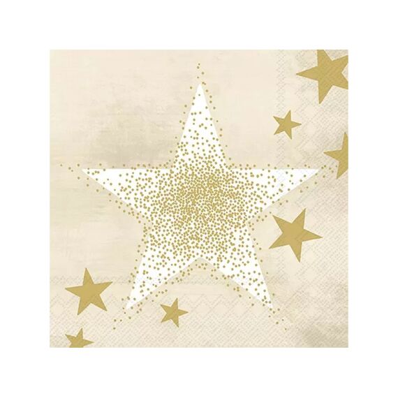 Ihr 10261 Shining Stars Lunchservet Cream Gold