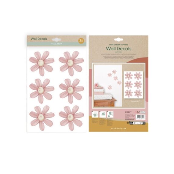 Little Dutch Fairy Garden Muurstickers Bloemen - 3 Vellen