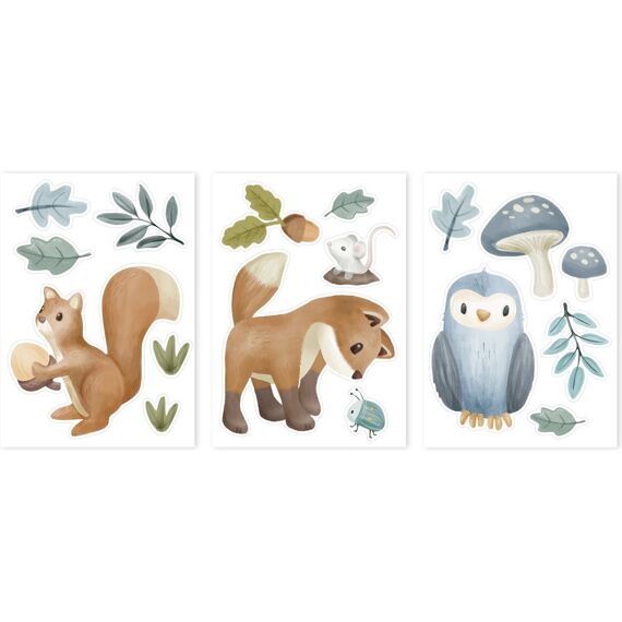 Little Dutch Forest Friends Muurstickers - 3 Vellen