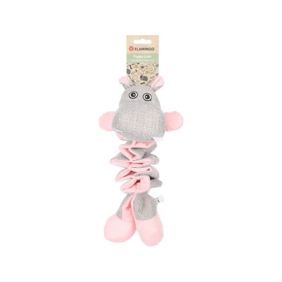 Flamingo Speelgoed Puppy Filsy Nijlpaard Grijs/Roze 18X11X34Cm