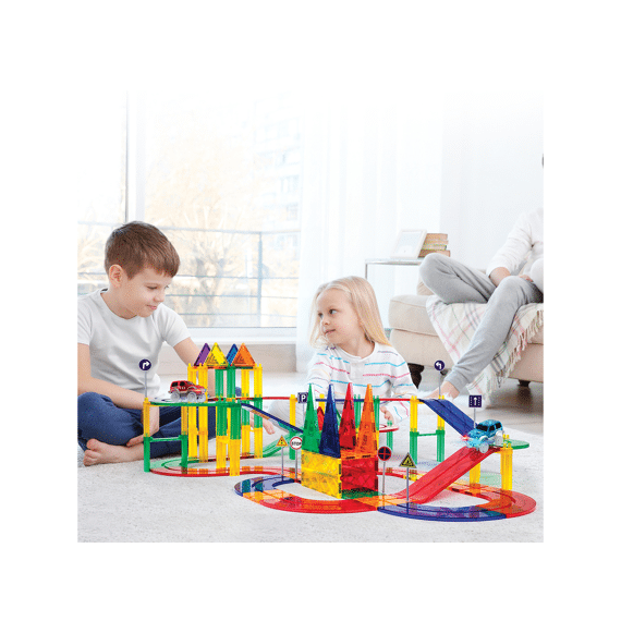 Picasso Tiles Racebaan + 2 Led Auto'S 50 Delig