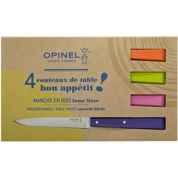 Tafelmessenset N°125 Opinel Bon Appétit Pop 4St Beuk