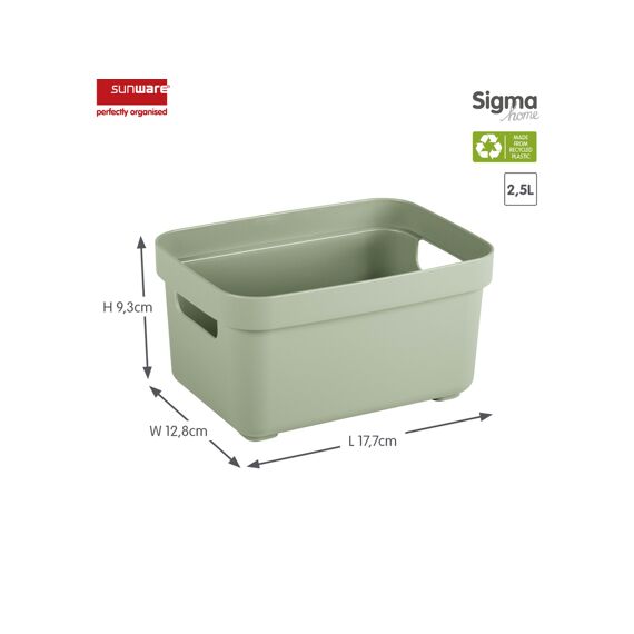 Sigma Home Opbergbox 2.5L Groen 17.7X12.8X9.3Cm