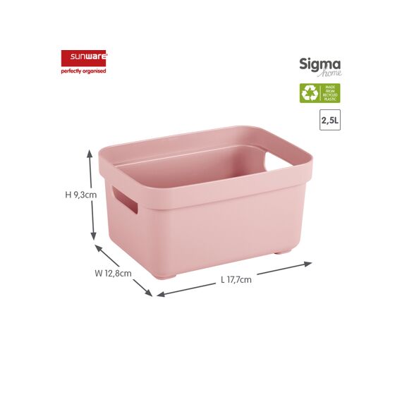 Sigma Home Opbergbox 2.5L Roze 17.7X12.8X9.3Cm