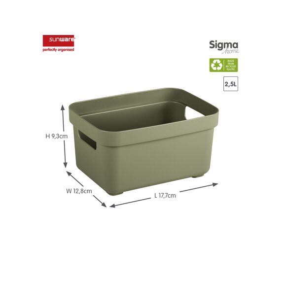 Sigma Home Opbergbox 2.5L Donkergroen 17.7X12.8X9.3Cm