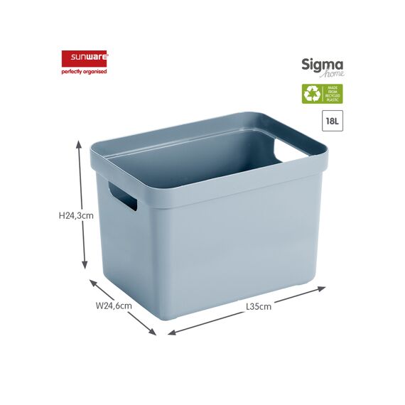 Sigma Home Opbergbox 18L Blauw 352X253X243Mm