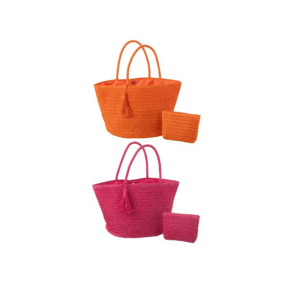 Strandtas+tasje Ro/or Ass2 28x54x30cm