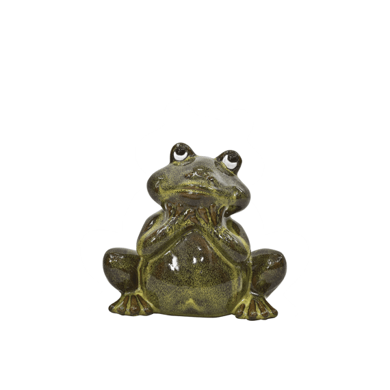 Deco Glazed Kikker L24cm Groen