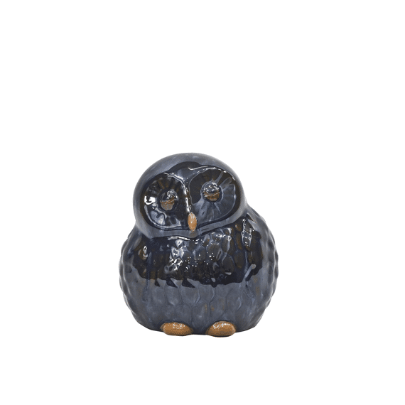 Deco Uil L15cm W15cm H16cm Blauw