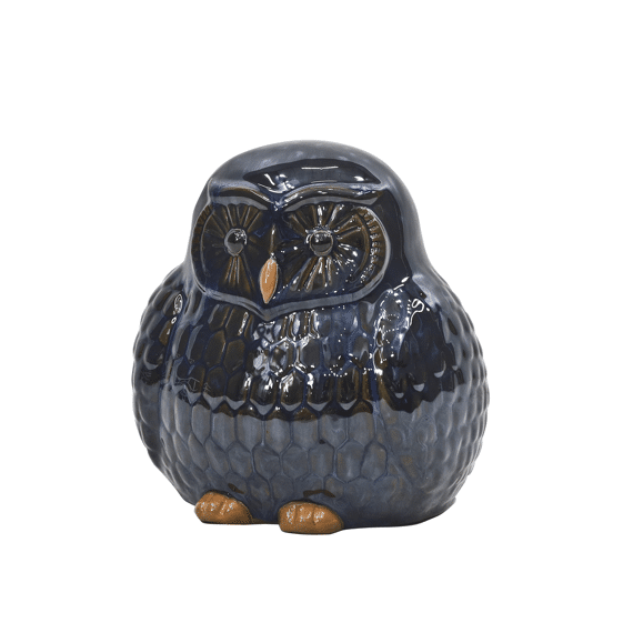 Deco Uil L21cm W20cm H20cm Blauw