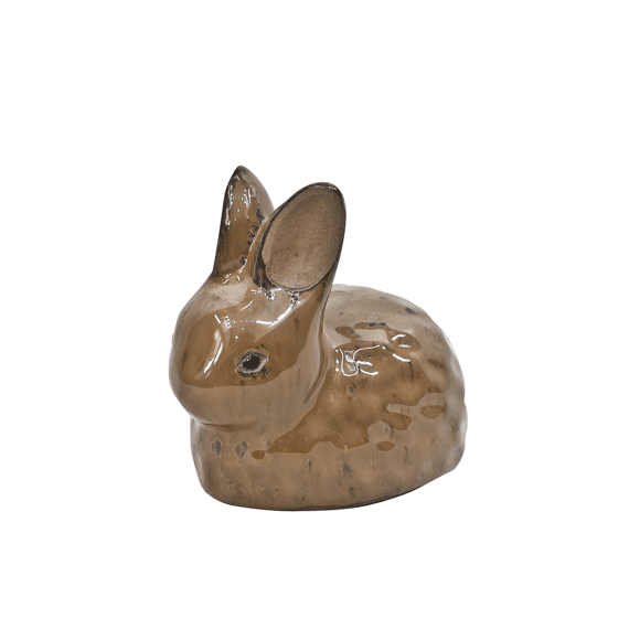 Deco Glazed Konijn L10cm W7cm H9cm Caramel