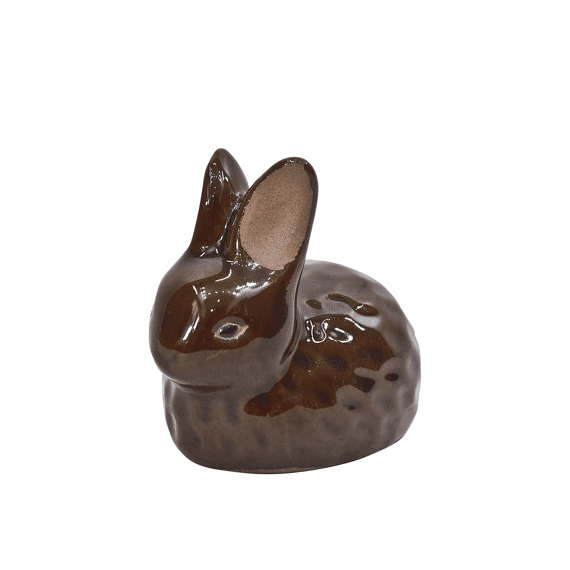 Deco Glazed Konijn L10cm W7cm H9cm Shiny Brown
