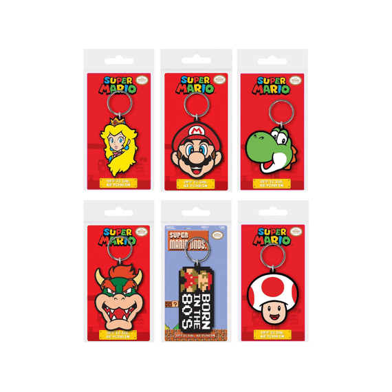 Super Mario 2D Sleutelhanger Ass 6 Stuks