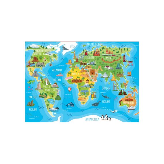 Educa Puzzel Wereldmap Monumenten 150St.