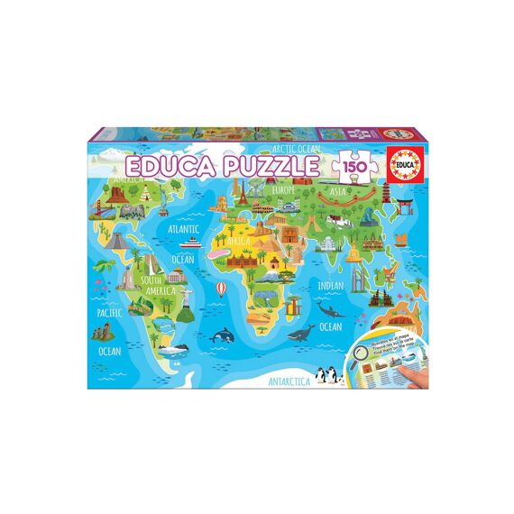 Educa Puzzel Wereldmap Monumenten 150St.