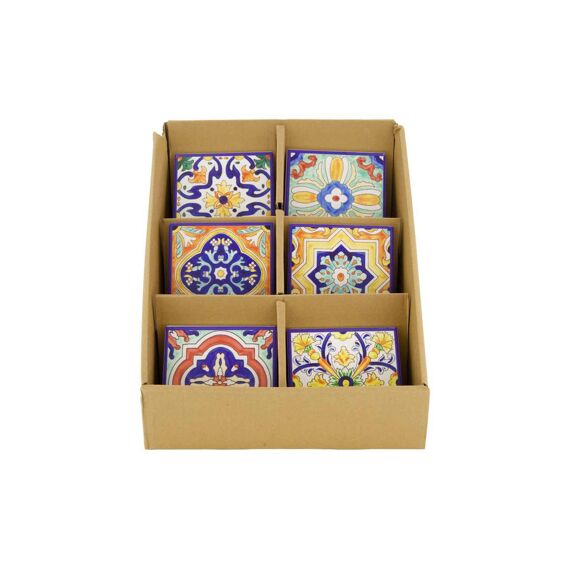 Coaster Square Ceramic 10X10X0.7Cm Multi - Assortiment prijs per stuk/kleur