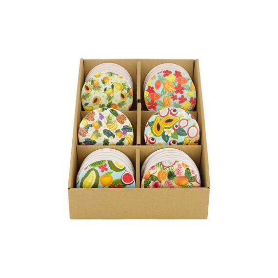 Coaster Round Ceramic 10.3X10.3X0.7Cm Multi - Assortiment prijs per stuk/kleur