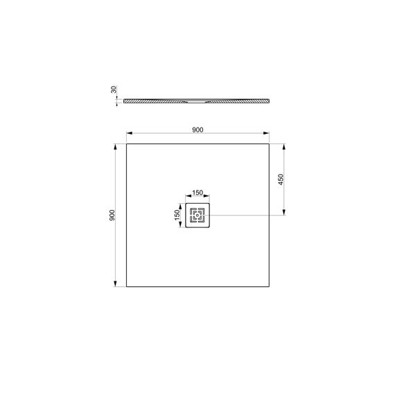 Amera Douchebak Vierkant 90X90X3 Cm - Wit