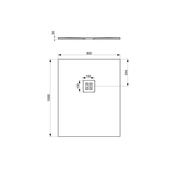 Amera Douchebak Rechthoekig 100X80X3 Cm - Wit