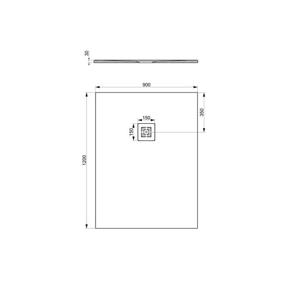 Amera Douchebak Rechthoekig 120X90X3 Cm - Wit