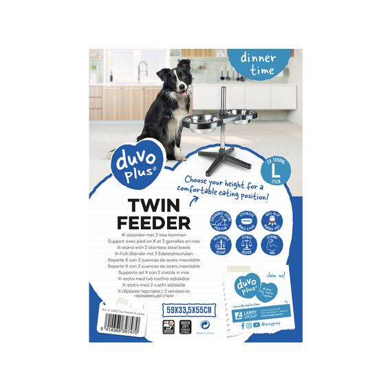 Duvo+ Twin Feeder X-Staander 1890Ml - L - 59X33.5X55Cm