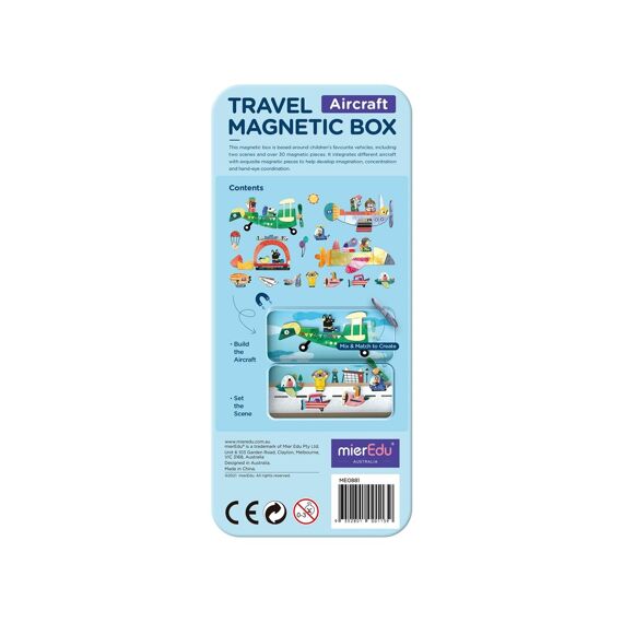 MierEdu Magnetische Puzzeldoos Reis - Vliegtuigen 9X3,3X20,3Cm Bevat 2 Scènes