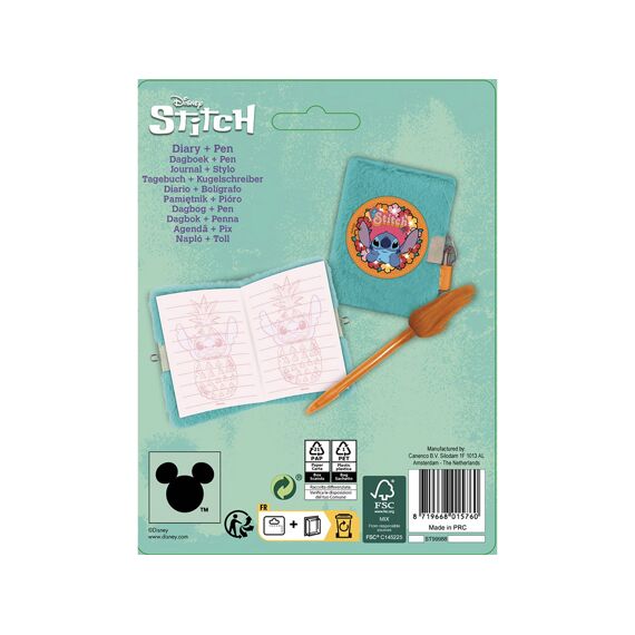 Stitch Pluche Dagboek Met Pen