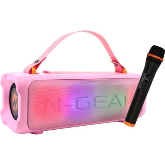 N-Gear Blazooka 703Wh Bluetooth Speaker Met Draadloze Microfoon 100W Roze