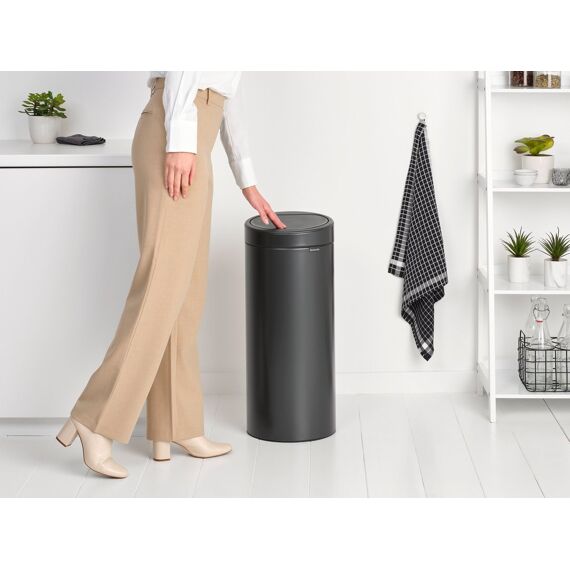 Touch Bin Afvalemmer 30L Met Kunststof Binnenemmer Confident Grey