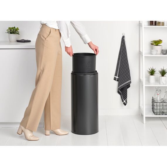 Touch Bin Afvalemmer 30L Met Kunststof Binnenemmer Confident Grey