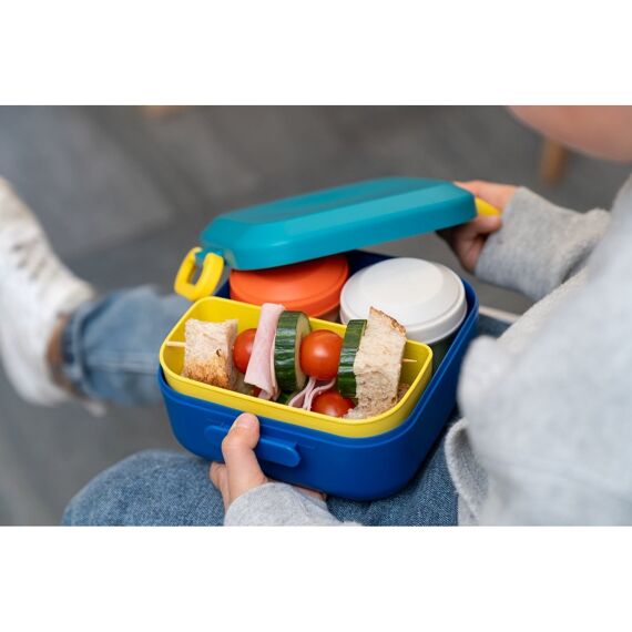 Amuse Rikko Lunchbox Midnight Lagoon 16,7X16,7 Xh8,1Cm - Divider- 2X Snackbox