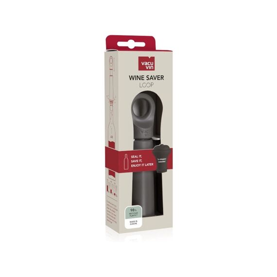 Vacu Vin Wine Saver Loop Graphite Met 1 Vacuum Flessenstop