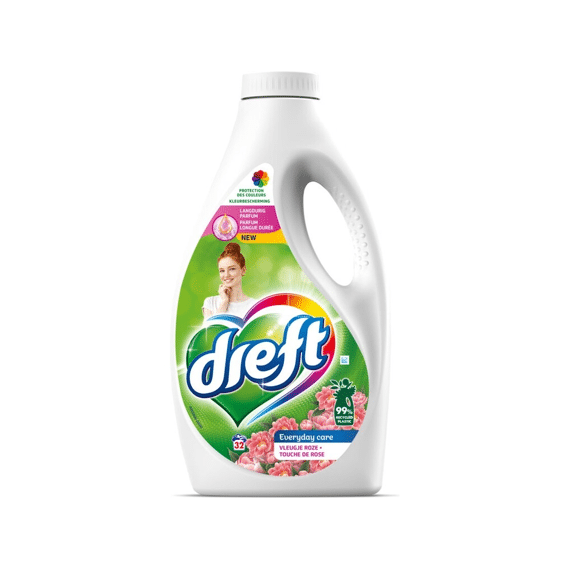 Dreft Wasmiddel Vloeibaar Vleugje Rose 32 Scoops/1.6l