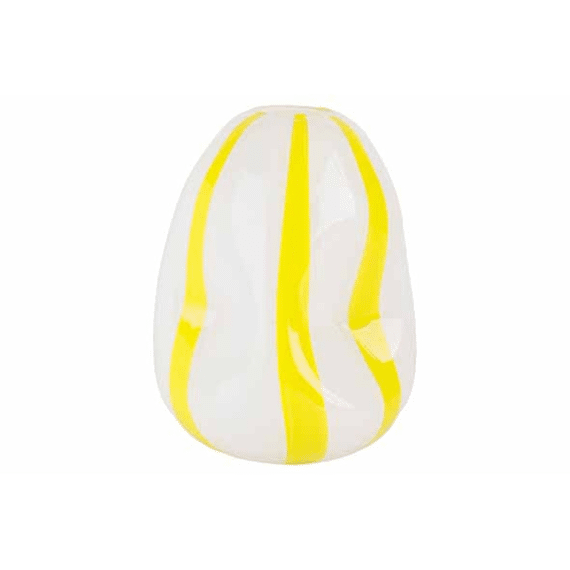 Vaas Stripes Geel 23x23xh29cm Rond Glas