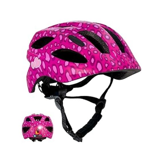 Crazy safety Fietshelm M 54-58Cm Usb Oplaadbaar Acherlicht Spots Pink