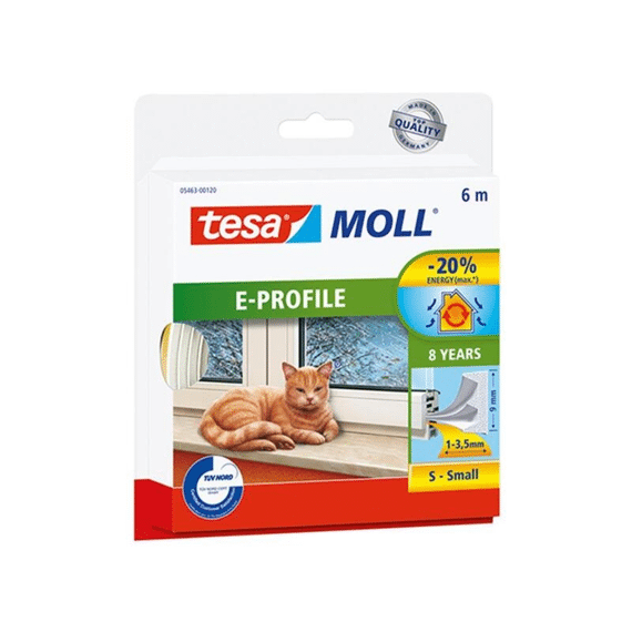 Tochtstrip rubber Bruin E-profiel  06X09X4Mm 05463/79