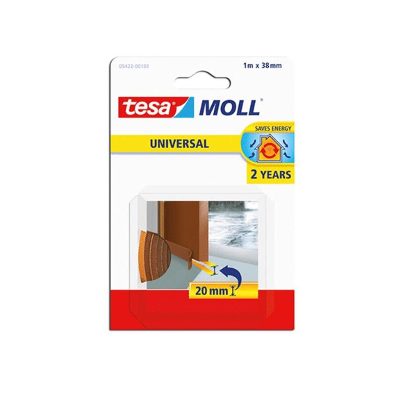 Universele zelfklevende Tesamoll schuimprofiel bruin 38X2Mmx1M 5422